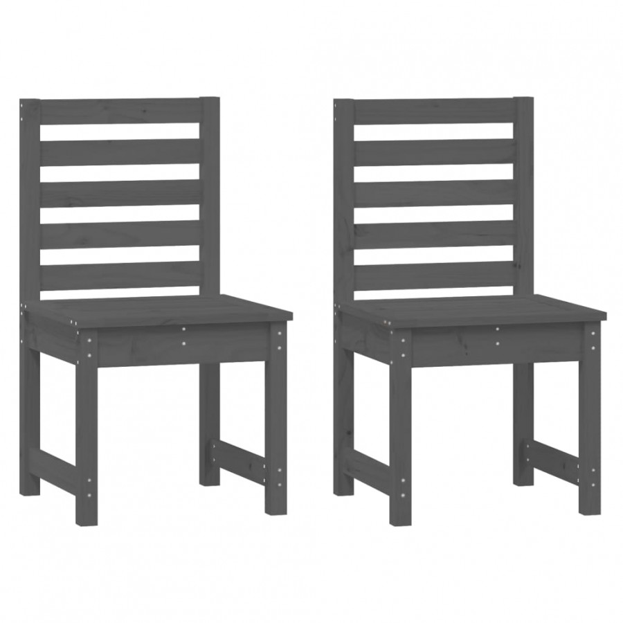 Chaises de jardin 2 pcs gris 40,5x48x91,5 cm bois massif de pin