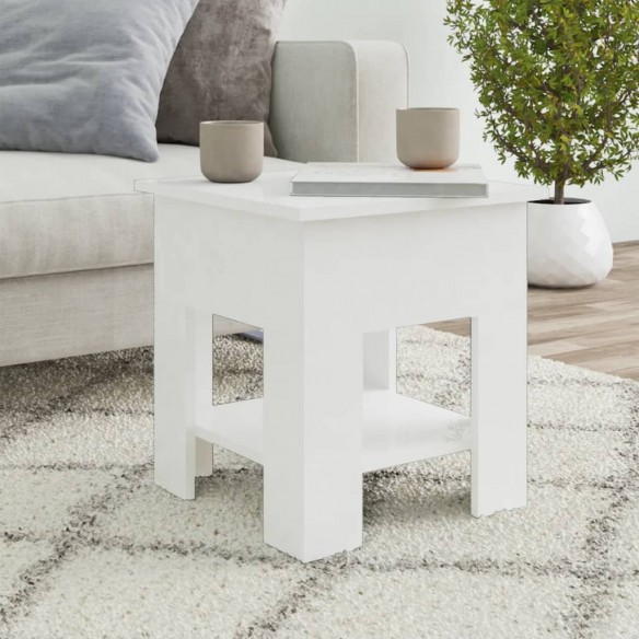 Table basse Blanc brillant 40x40x42 cm 