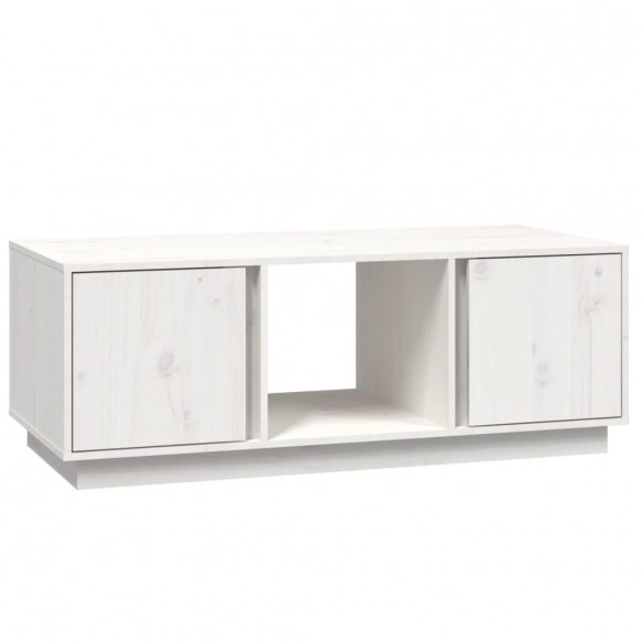 Table basse Blanc 110x50x40 cm Bois massif de pin Table basse Blanc 110x50x40 cm Bois massif de pin