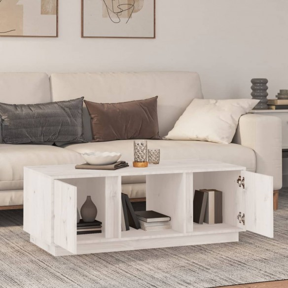 Table basse Blanc 110x50x40 cm Bois massif de pin Table basse Blanc 110x50x40 cm Bois massif de pin