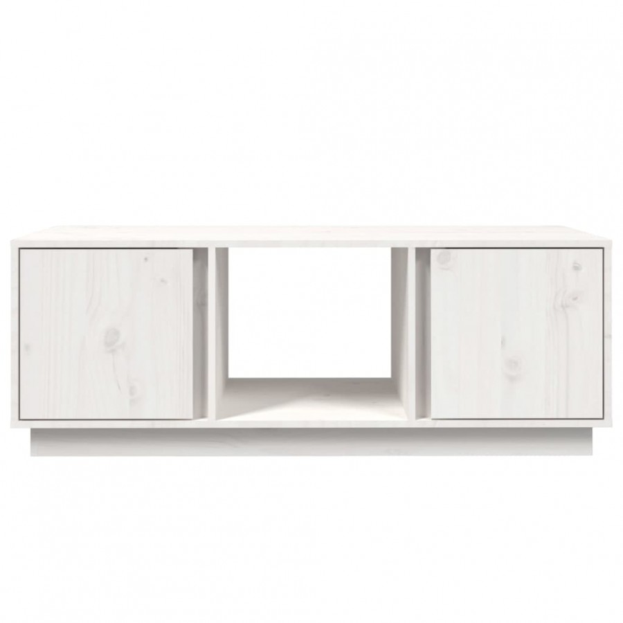 Table basse Blanc 110x50x40 cm Bois massif de pin