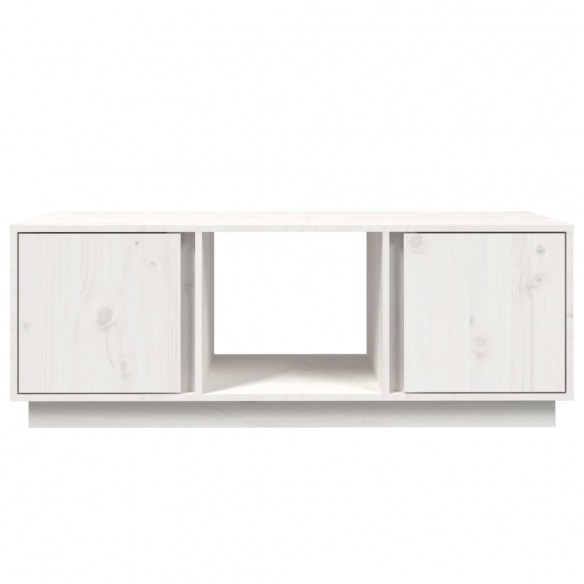 Table basse Blanc 110x50x40 cm Bois massif de pin Table basse Blanc 110x50x40 cm Bois massif de pin
