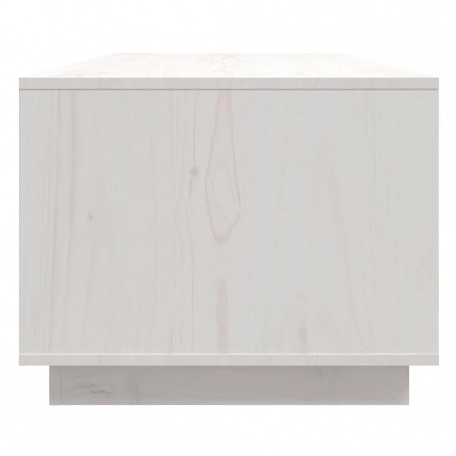 Table basse Blanc 110x50x40 cm Bois massif de pin