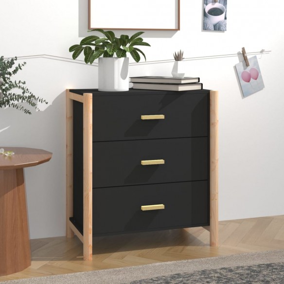 Buffet Noir 62x38x70 cm 