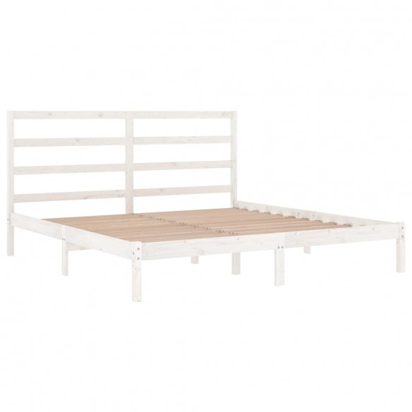Lit Blanc Bois massif 180x200 cm Super King