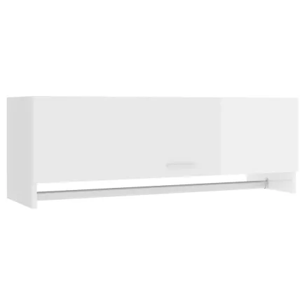Garde-robe Blanc brillant 100x32,5x35 cm Aggloméré 2
