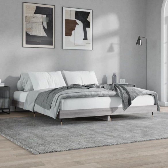 Lit sonoma gris 120x200 cm bois d'ingénierie
