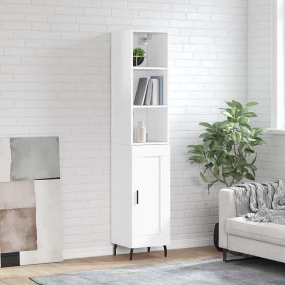 Buffet haut Blanc brillant 34,5x34x180 cm 