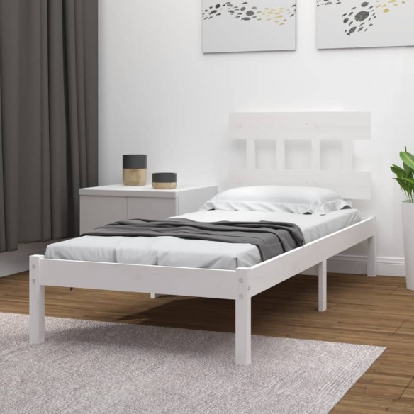 Lit Blanc Bois massif 100x200 cm