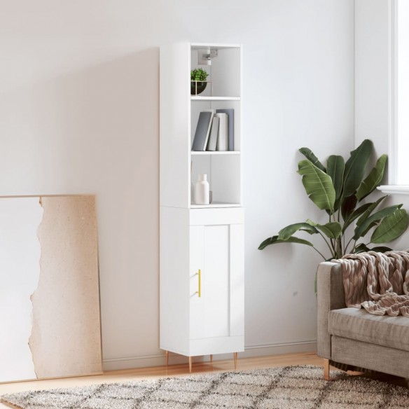 Buffet haut Blanc brillant 34,5x34x180 cm 