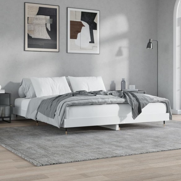 Lit blanc 140x200 cm bois d'ingénierie