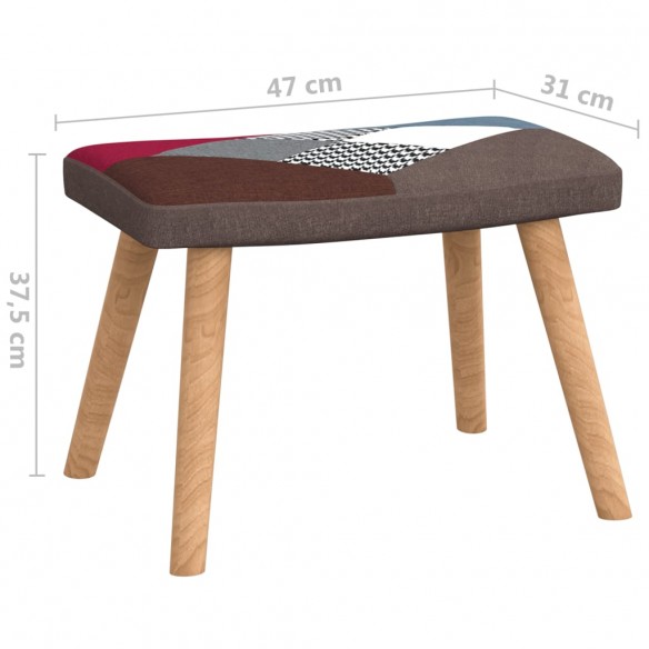 Chaise à bascule avec tabouret Patchwork Tissu Chaise à bascule avec tabouret Patchwork Tissu