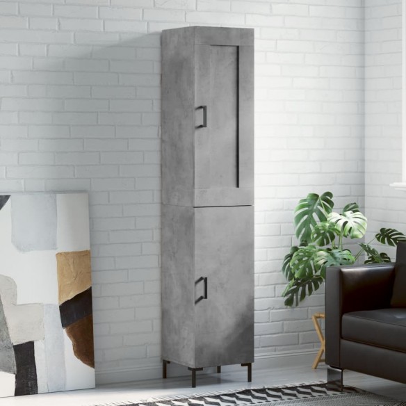 Buffet haut Gris béton 34,5x34x180 cm 