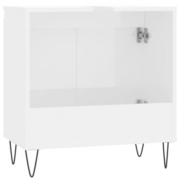 Armoire de bain blanc brillant 58x33x60 cm bois d'ingénierie