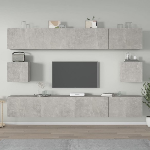 Ensemble de meubles TV 6 pcs Gris béton 