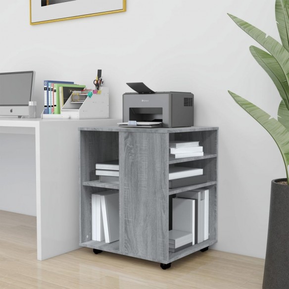 Armoire roulante Sonoma gris 60x53x72 cm 
