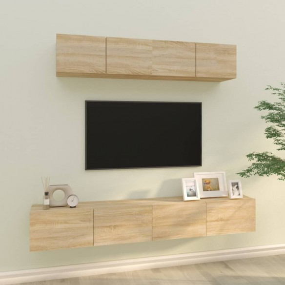 Ensemble de meubles TV 4 pcs Chêne sonoma 