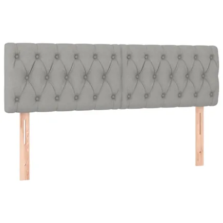 Têtes de lit 2 pcs Gris clair 80x7x78/88 cm Tissu 2
