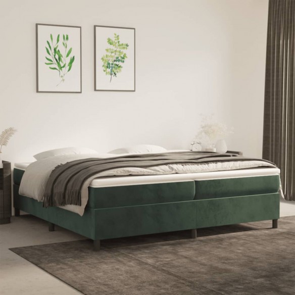 Lit Vert foncé 200x200 cm Velours