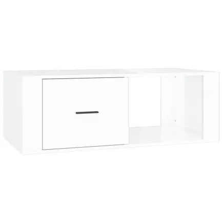Table basse Blanc brillant 100x50,5x35 cm  2
