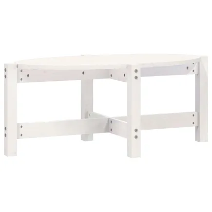 Table basse Blanc 87x48x35 cm Bois massif de pin 2
