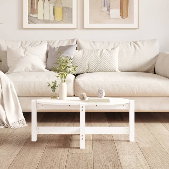 Table basse Blanc 87x48x35 cm Bois massif de pin Table basse Blanc 87x48x35 cm Bois massif de pin