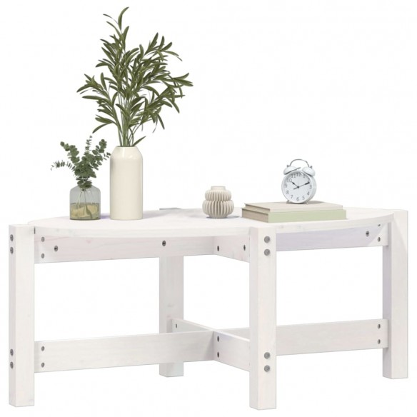 Table basse Blanc 87x48x35 cm Bois massif de pin Table basse Blanc 87x48x35 cm Bois massif de pin