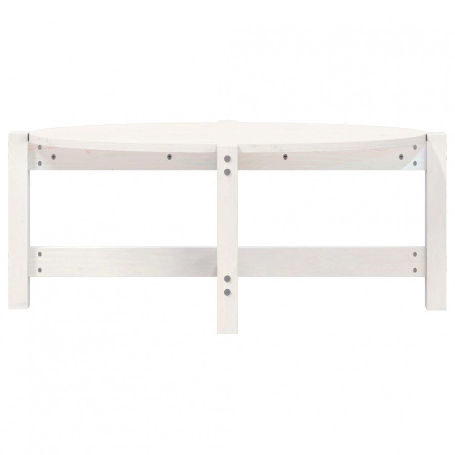 Table basse Blanc 87x48x35 cm Bois massif de pin