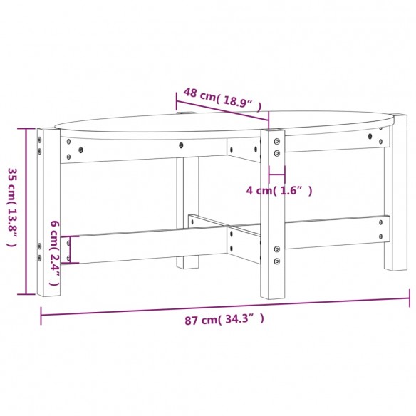 Table basse Blanc 87x48x35 cm Bois massif de pin Table basse Blanc 87x48x35 cm Bois massif de pin