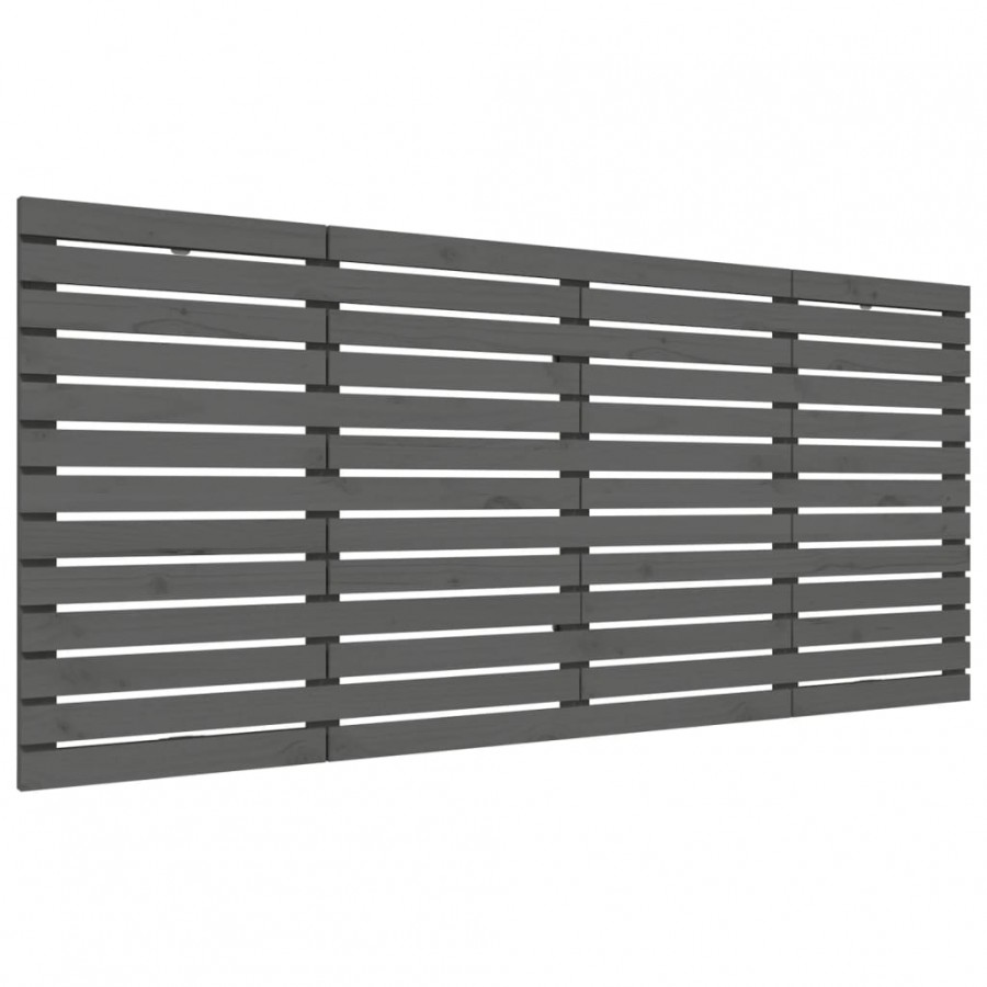 Tête de lit murale Gris 206x3x91,5 cm Bois massif de pin