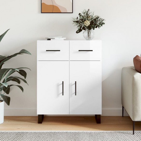 Buffet Blanc brillant 69,5x34x90 cm 
