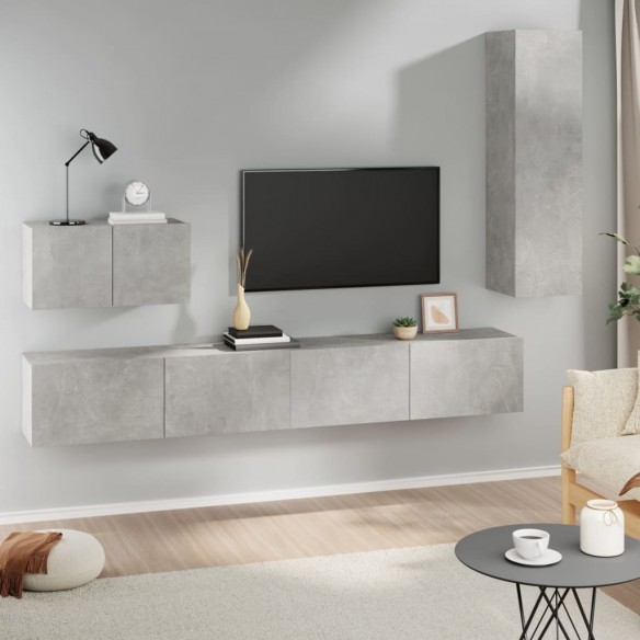 Ensemble de meubles TV 4 pcs Gris béton 