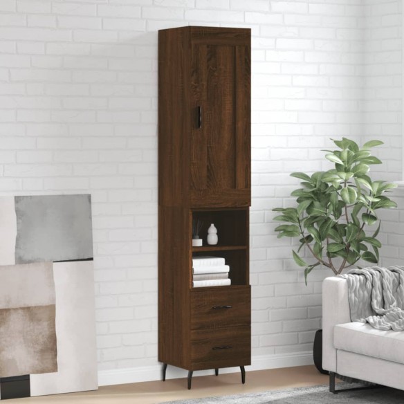 Buffet haut Chêne marron 34,5x34x180 cm 