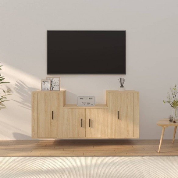 Ensemble de meubles TV 3 pcs Chêne sonoma 