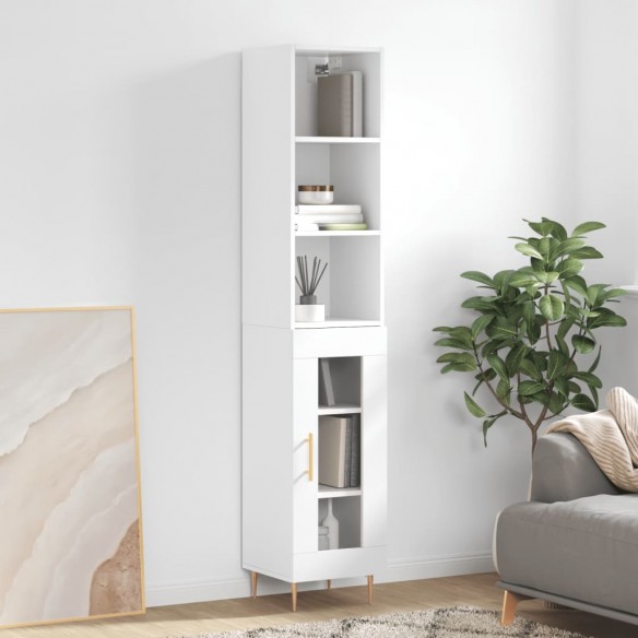 Buffet haut Blanc brillant 34,5x34x180 cm 