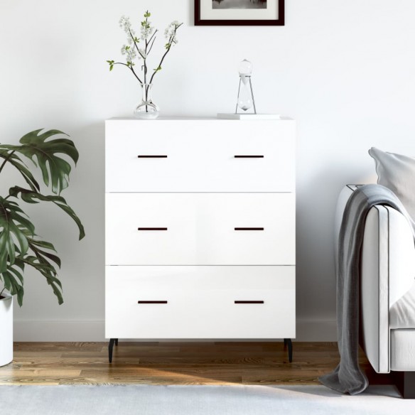 Buffet Blanc brillant 69,5x34x90 cm 