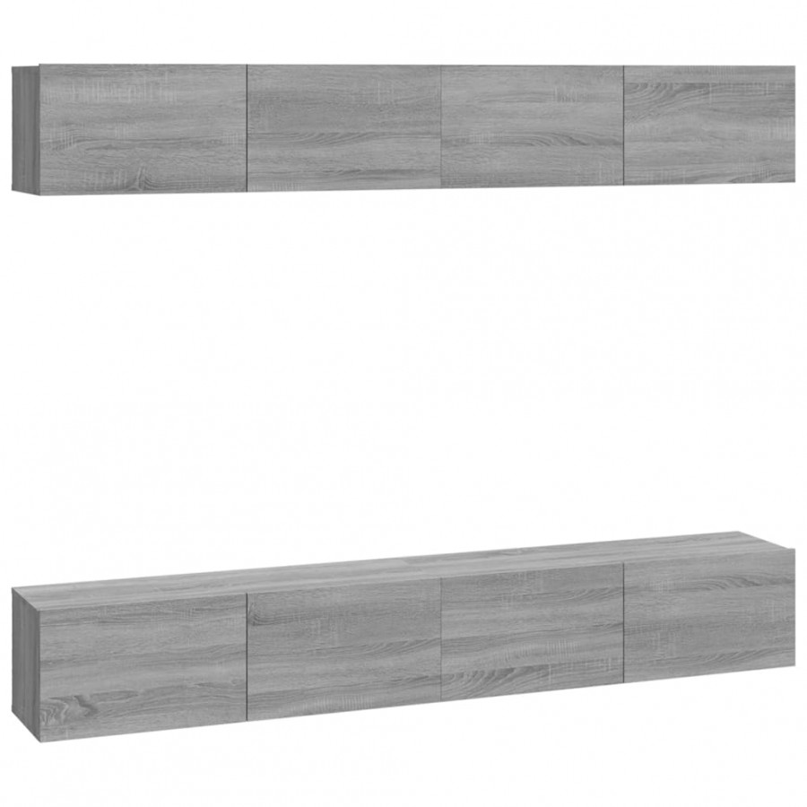 Meubles TV muraux 4 pcs Sonoma gris 100x30x30 cm