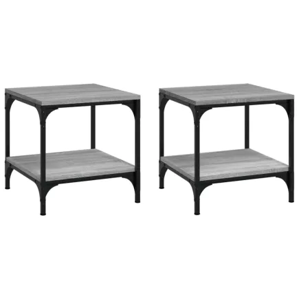 Tables d'appoint 2pcs Sonoma gris 40x40x40 cm  2