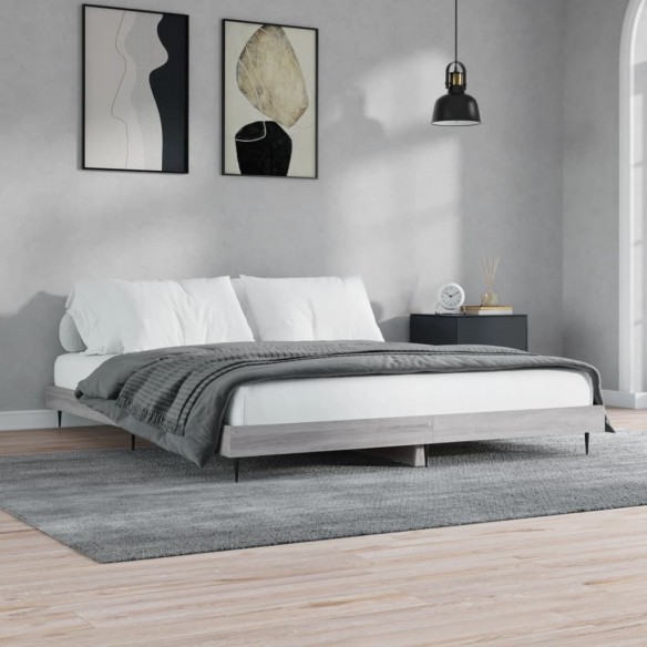 Lit sonoma gris 140x200 cm bois d'ingénierie