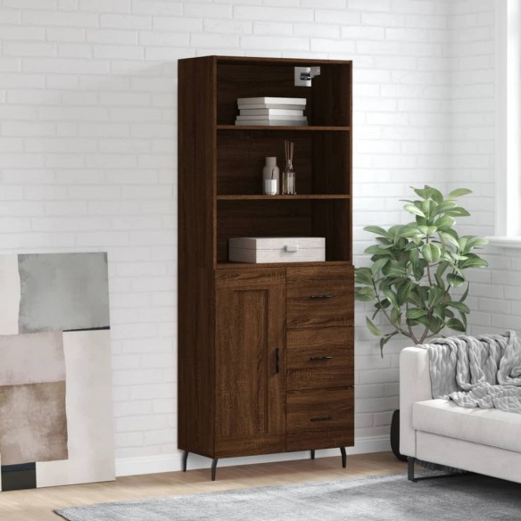 Buffet haut Chêne marron 69,5x34x180 cm 