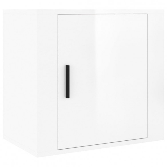 Tables de chevet murales 2 pcs Blanc brillant 50x30x47 cm Tables de chevet murales 2 pcs Blanc brillant 50x30x47 cm