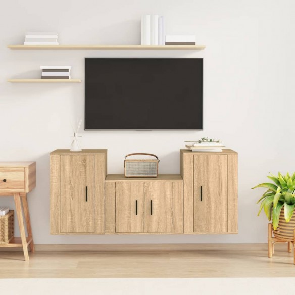Ensemble de meubles TV 3 pcs Chêne sonoma 