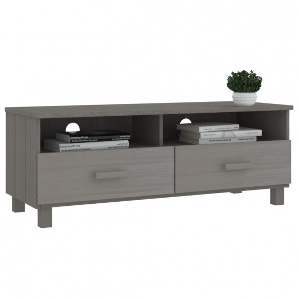 Meuble TV HAMAR Gris clair 106x40x40 cm Bois massif de pin Meuble TV HAMAR Gris clair 106x40x40 cm Bois massif de pin