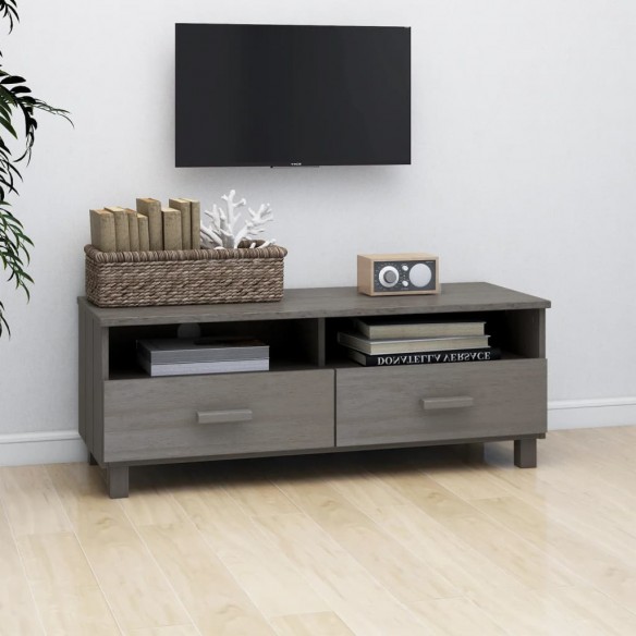 Meuble TV HAMAR Gris clair 106x40x40 cm Bois massif de pin Meuble TV HAMAR Gris clair 106x40x40 cm Bois massif de pin