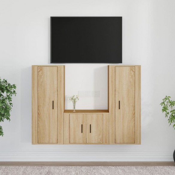 Ensemble de meubles TV 3 pcs Chêne sonoma 