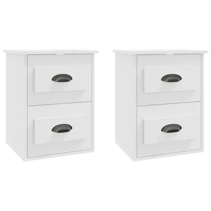 Tables de chevet murales 2 pcs blanc 41,5x36x53 cm 2
