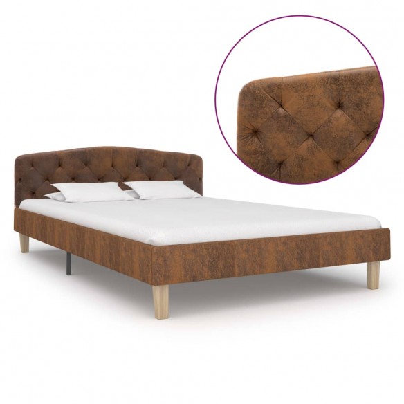 Lit Marron Similicuir daim 120 x 200 cm