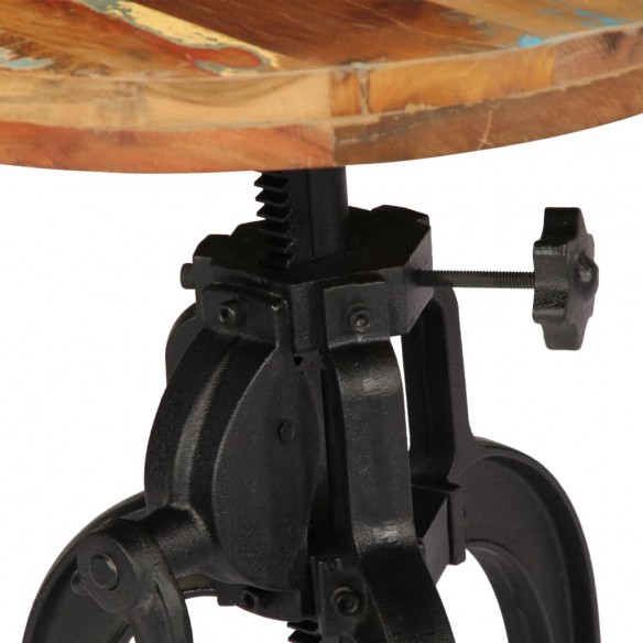 Table d'appoint 45x (45-62) cm Bois de récupération et fonte Table d'appoint 45x (45-62) cm Bois de récupération et fonte