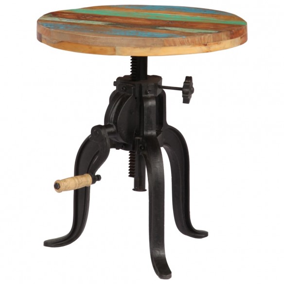 Table d'appoint 45x (45-62) cm Bois de récupération et fonte Table d'appoint 45x (45-62) cm Bois de récupération et fonte