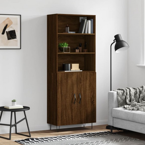 Buffet haut Chêne marron 69,5x34x180 cm 